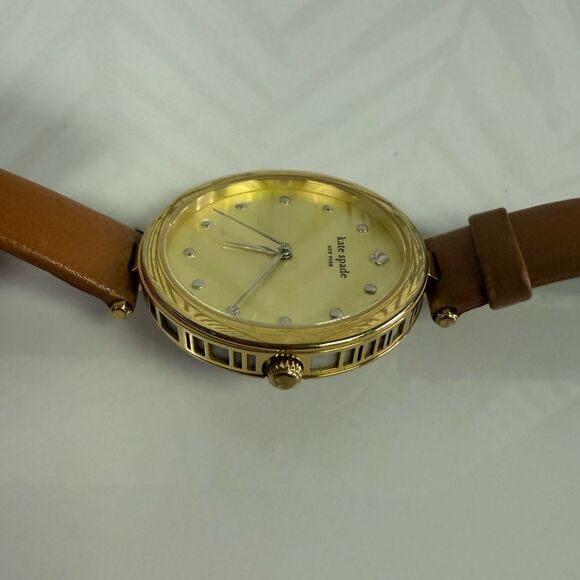 Kate Spade Goldtone Watch with Tan Leather Strap Band main image 7